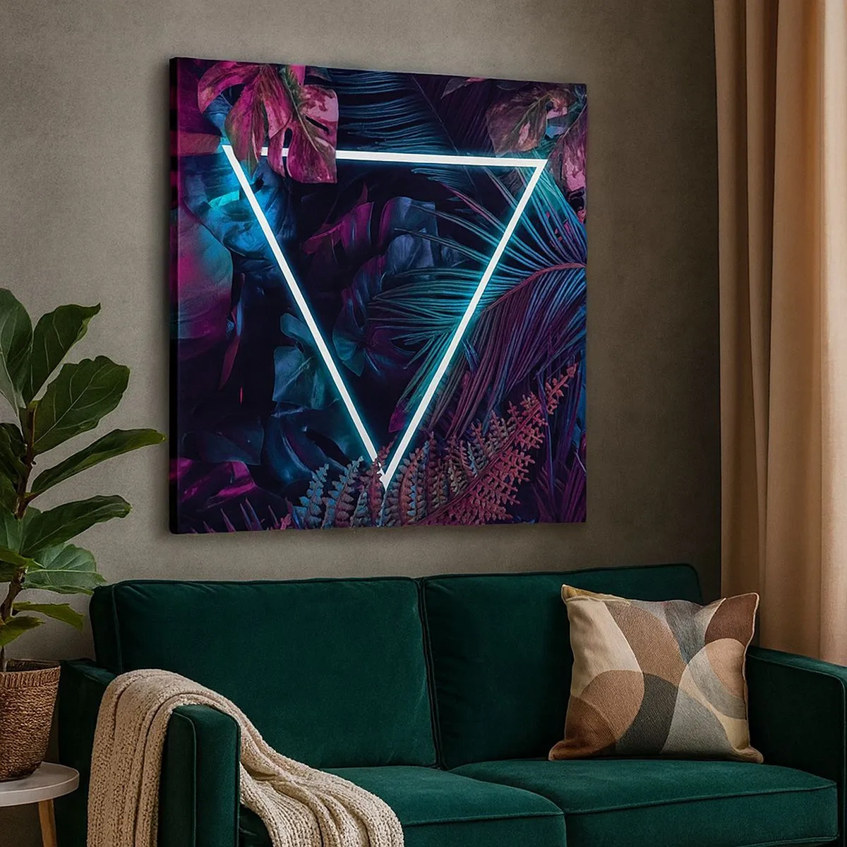 Quadro su tela - Stampe su Tela - Giardino in stile discoteca - 30x30 cm