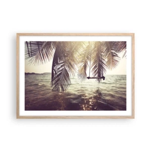 Poster in cornice rovere chiaro - Si può dondolare tra le nuvole a volontà - 70x50 cm