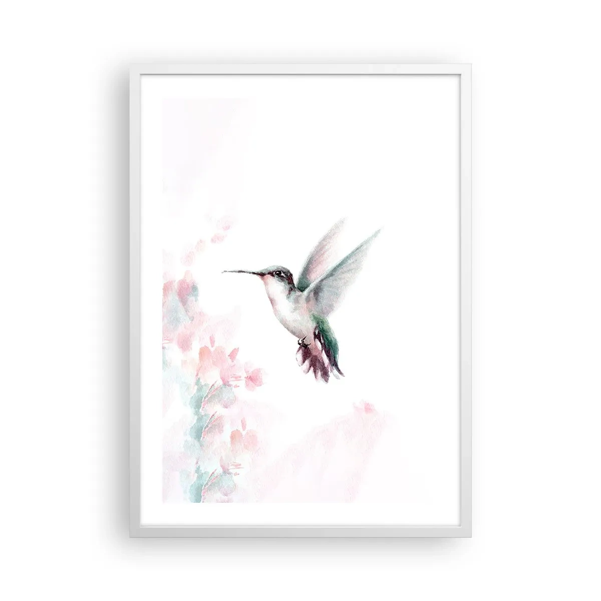 Poster in cornice bianca - Battito immobile - 50x70 cm