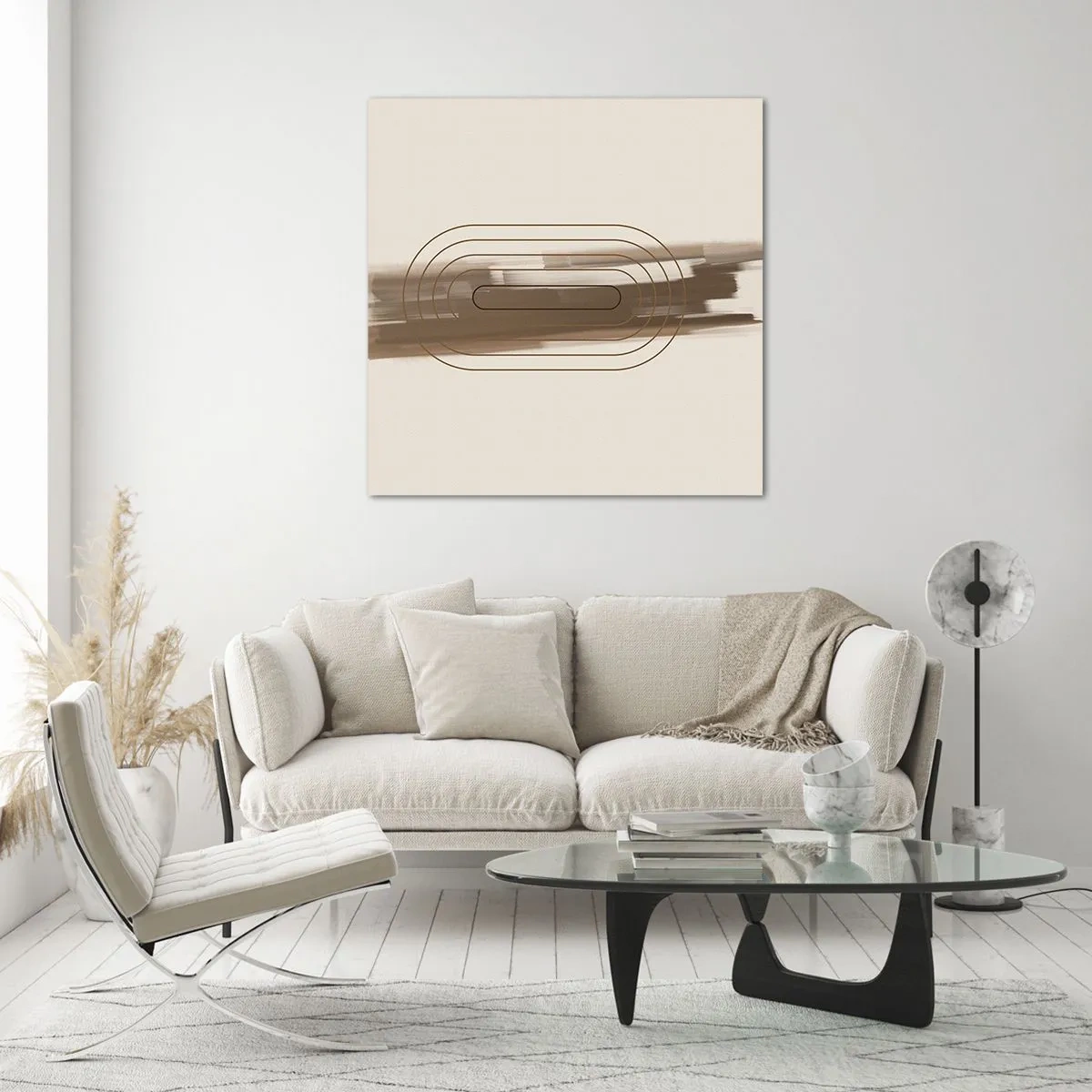 Quadro su vetro - Un soffio di grigio - 60x60 cm