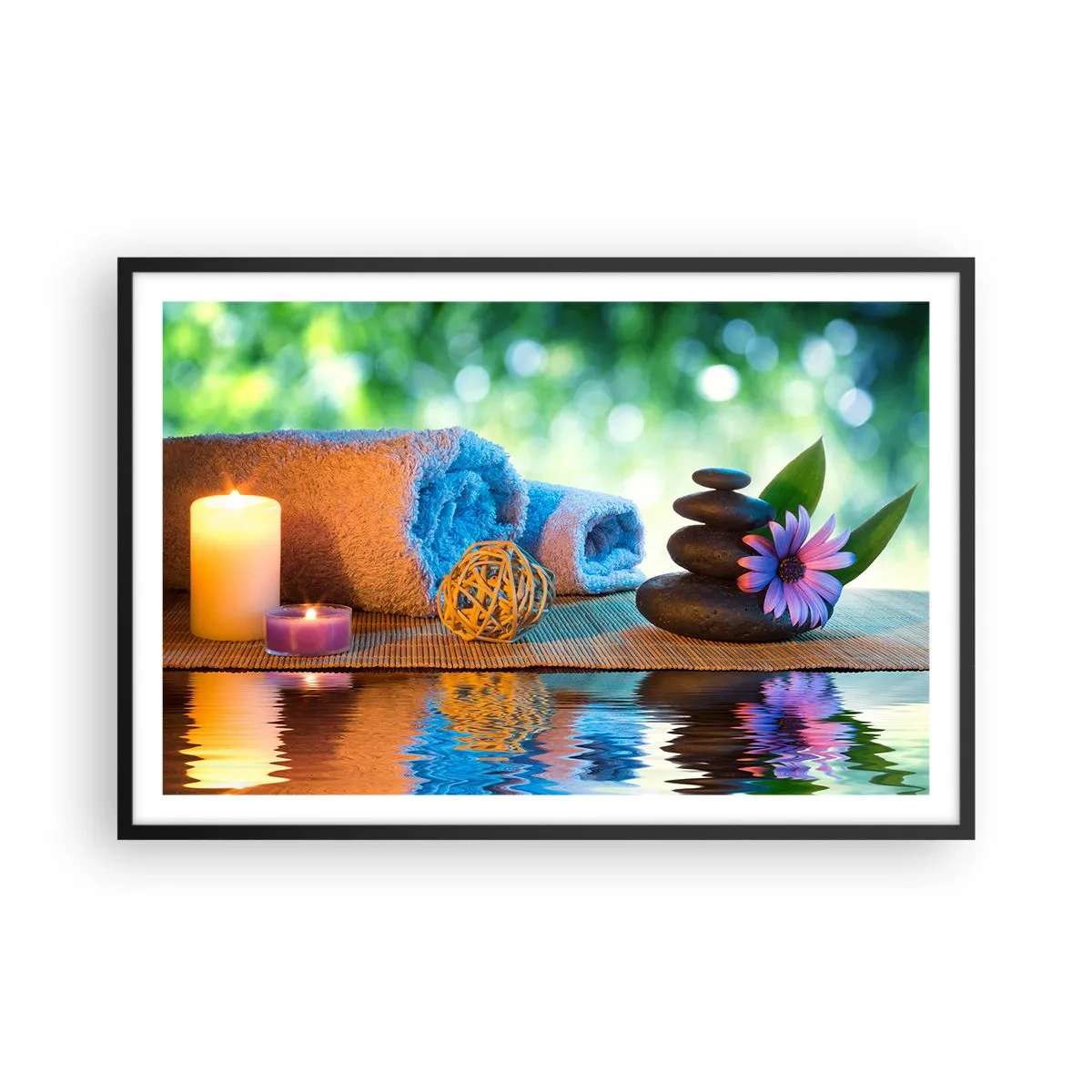Poster in cornice nera - Tempo per il corpo - 91x61 cm