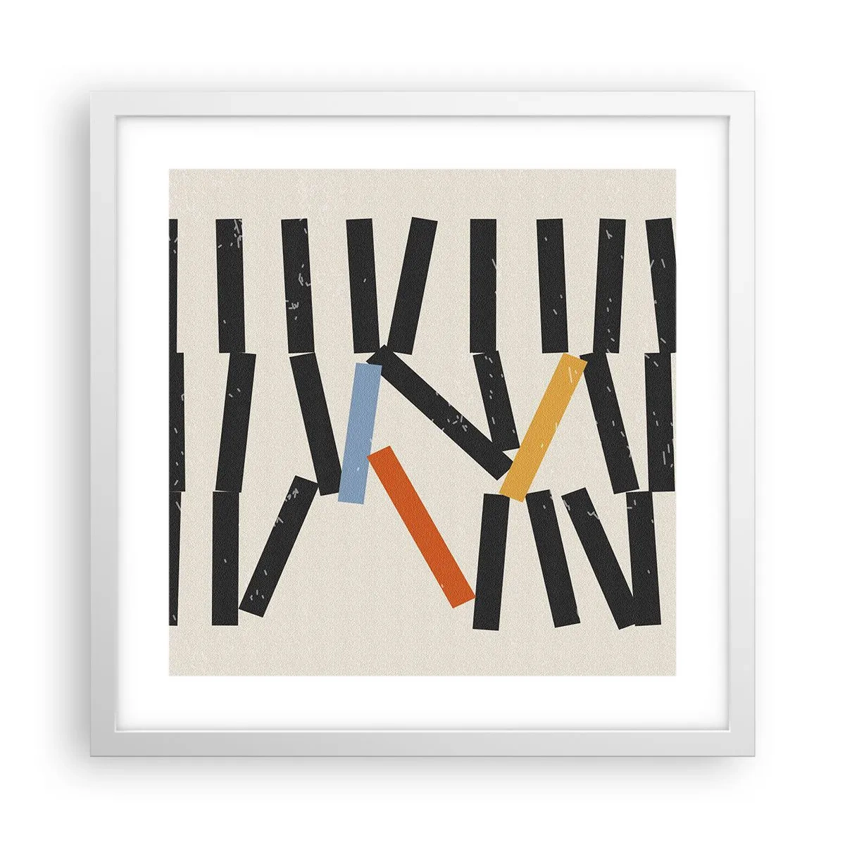 Poster in cornice bianca - Composizione: domino - 40x40 cm