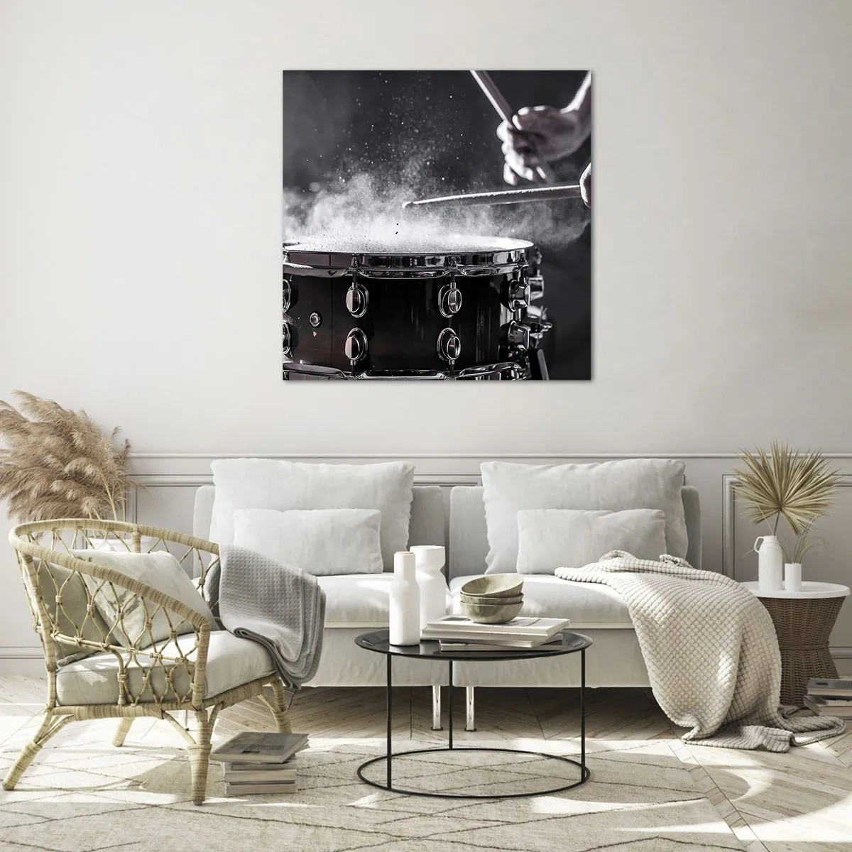 Quadro su vetro - Il polso della musica - 70x70 cm