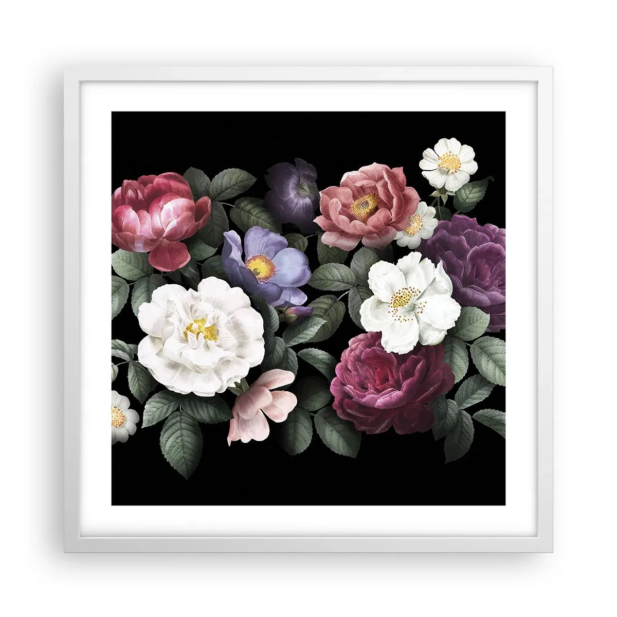 Poster in cornice bianca - Dal giardino inglese - 50x50 cm