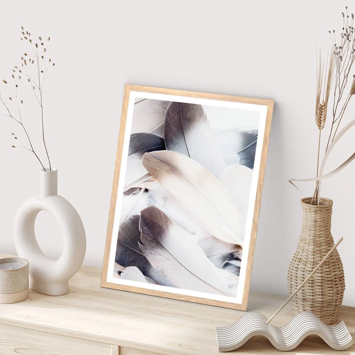 Poster in cornice rovere chiaro - Quasi angeliche - 50x70 cm