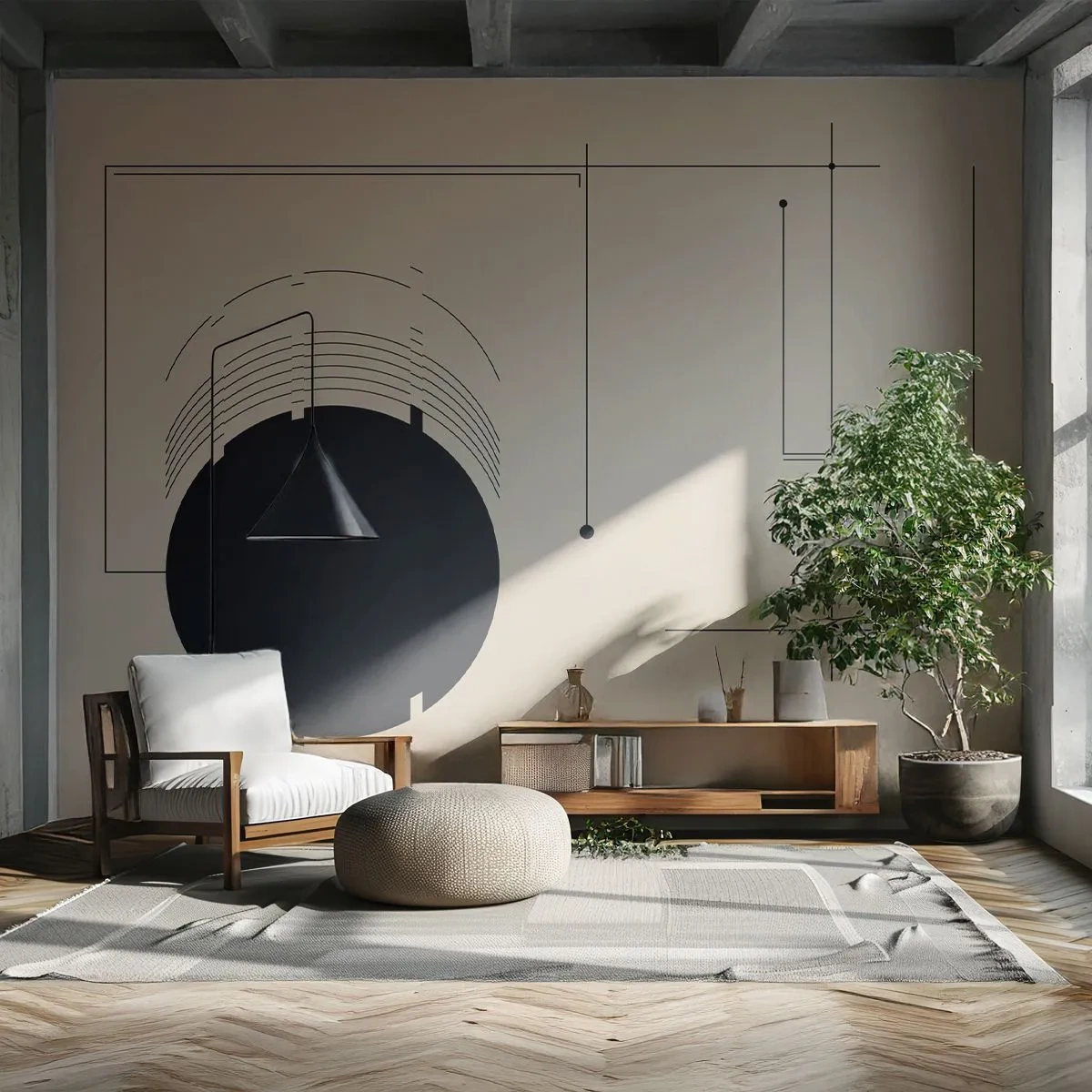 Fotomurali Premium Canvas - Composizione elastica e dinamica - Geometrico, Minimalismo, Estetico - 500x350 cm