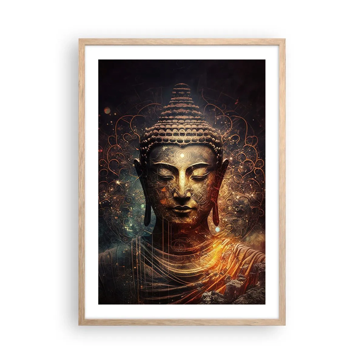 Poster in cornice rovere chiaro - Equilibrio spirituale - 50x70 cm