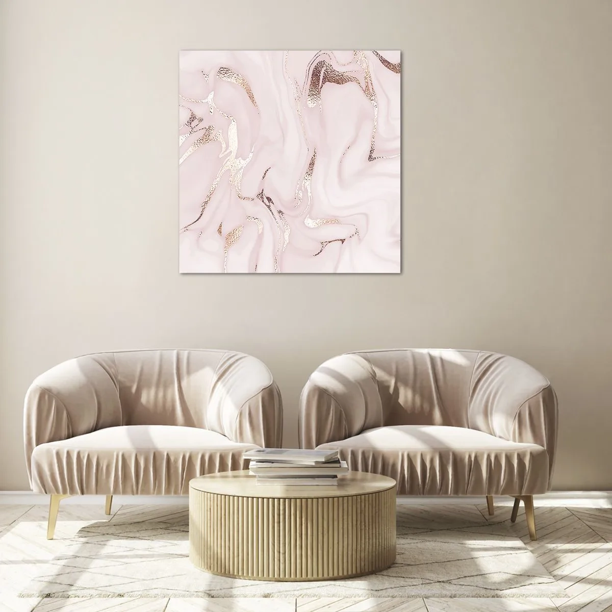 Quadro su vetro - Nella follia rosa - 30x30 cm