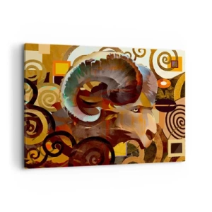 Quadro su tela - Stampe su Tela - Un ariete simbolico in una composizione astratta - 120x80cm - Magie - religioni - riti - Decorazione murale moderna per soggiorno e camera da letto ARTTOR