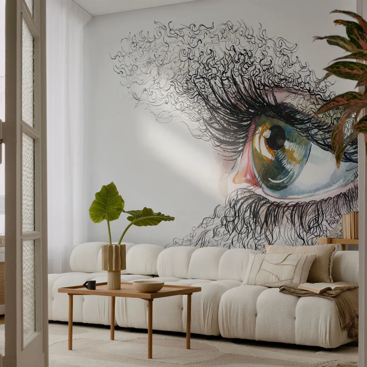 Fotomurali Premium Sand - Guarda dentro l'anima - Astrazione, Grafica, Occhio - 200x140 cm