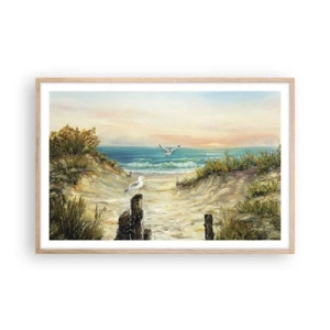 Poster in cornice rovere chiaro - Silenzio senza vento - 91x61 cm