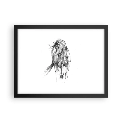 Poster in cornice nera - Trotto aggraziato - 40x30 cm