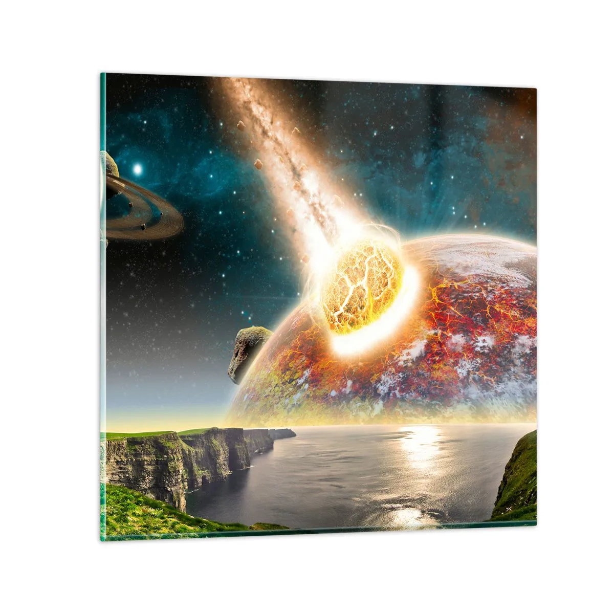 Quadro su vetro - Dramma cosmico - 60x60 cm