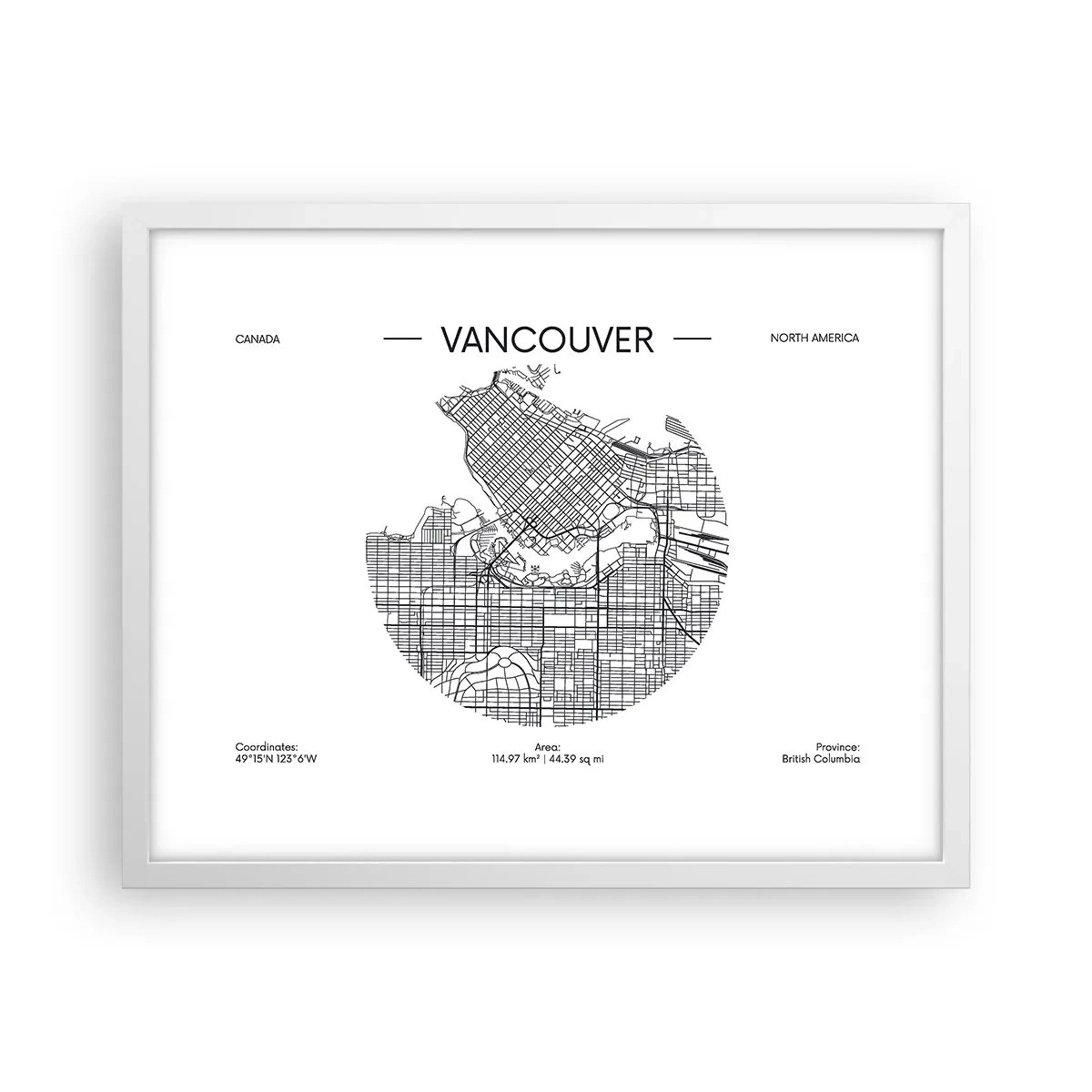 Poster in cornice bianca - Anatomia Vancouver - 50x40 cm