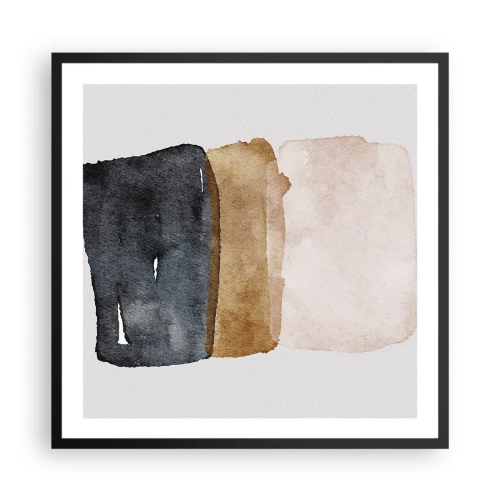 Poster in cornice nera - Composizione di colori della terra - 60x60 cm