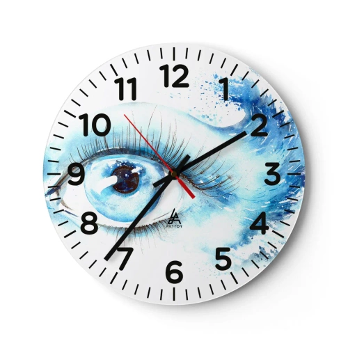 Orologio da parete - Orologio in Vetro - Immergersi nell'azzurro dello sguardo - 40x40 cm