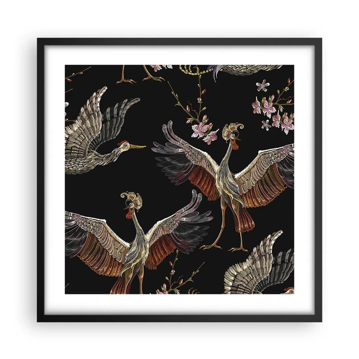 Poster in cornice nera - Uccello fantastico - 50x50 cm