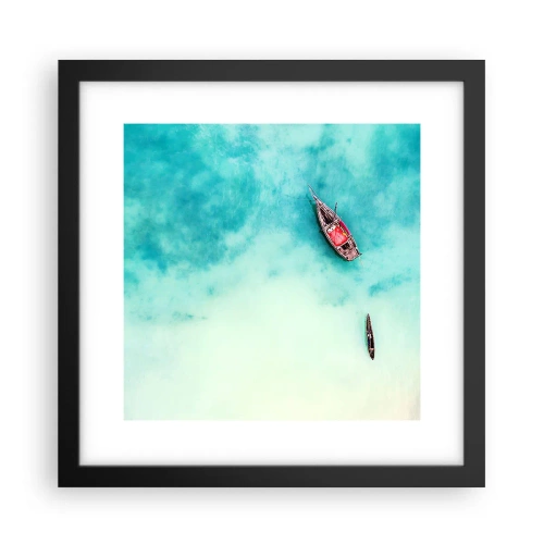 Poster in cornice nera - Nelle spiagge di Zanzibar, quando c'è troppa acqua... - 30x30 cm