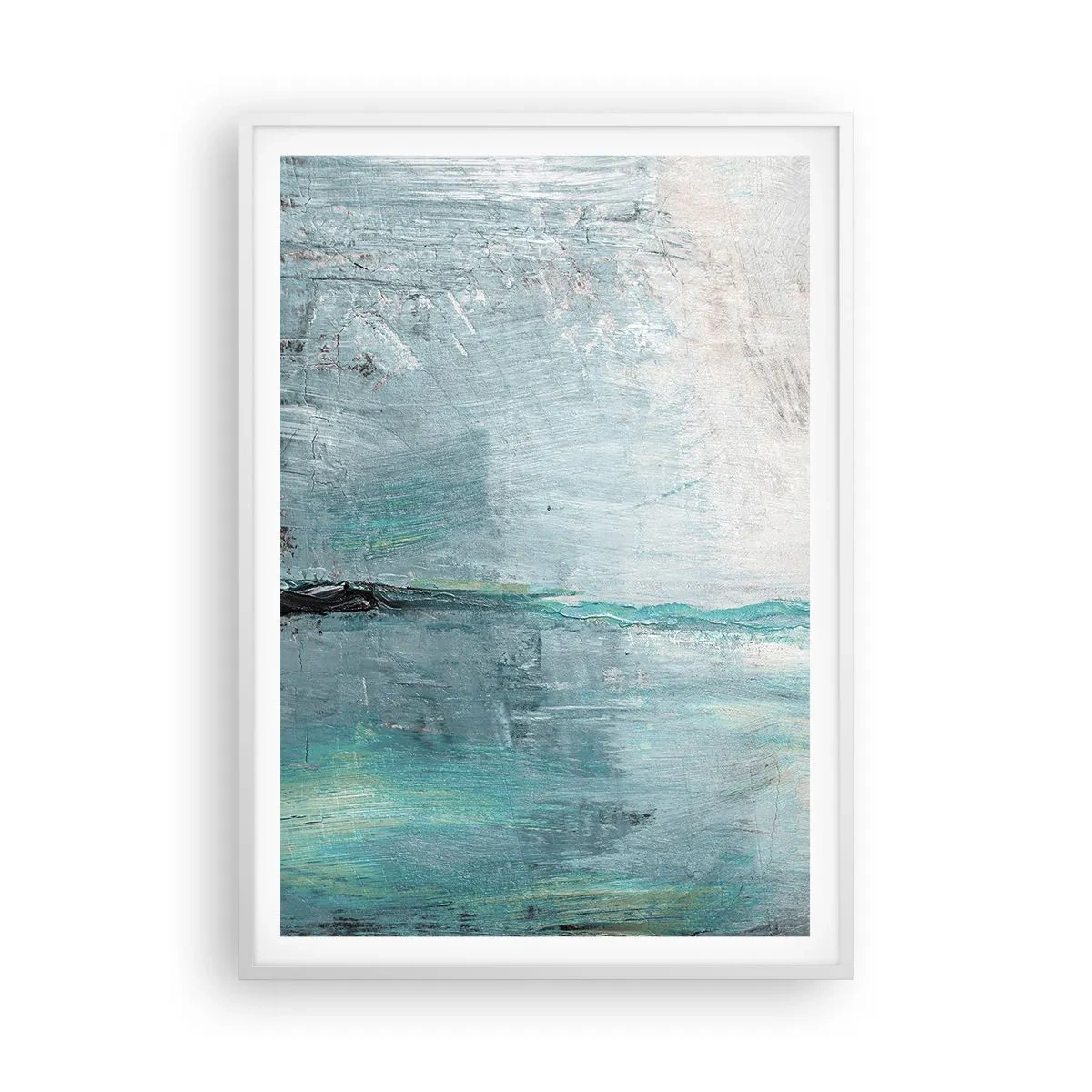 Poster in cornice bianca - Orizzonte nel blu - 70x100 cm