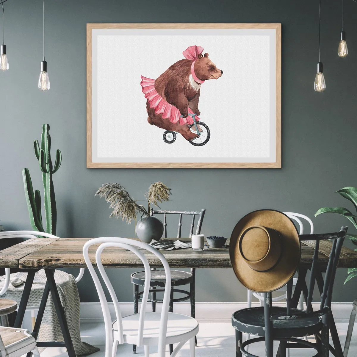 Poster in cornice rovere chiaro - Evviva il circo! - 50x40 cm