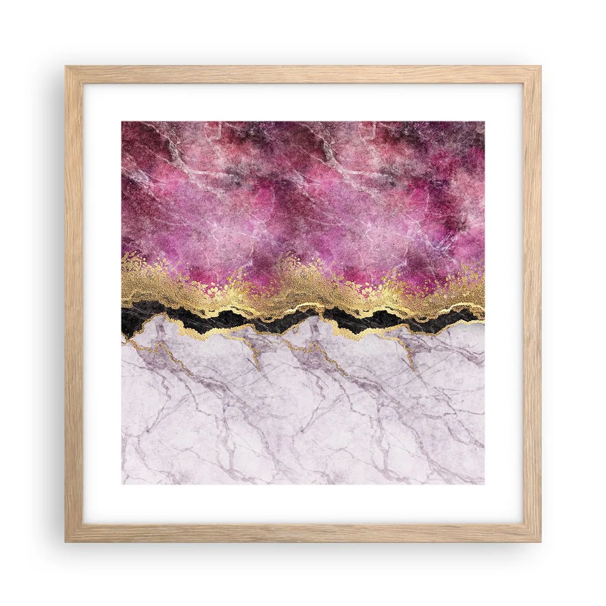 Poster in cornice rovere chiaro - Sul confine - 40x40 cm