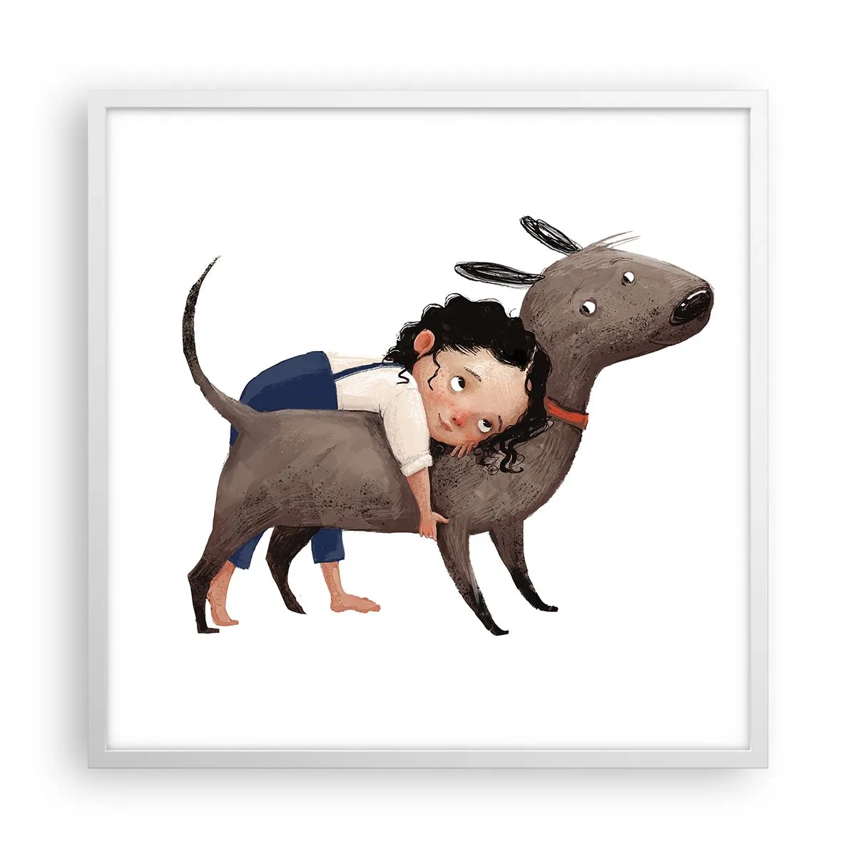 Poster in cornice bianca - I migliori amici - 60x60 cm