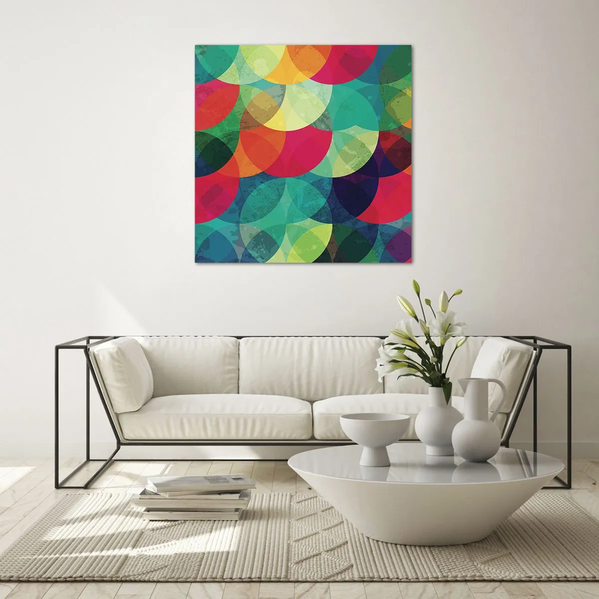 Quadro su vetro - Ascensione arcobaleno - 40x40 cm