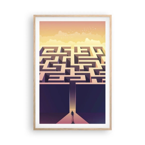 Poster in cornice rovere chiaro - Il momento delle decisioni - 61x91 cm