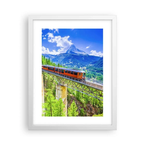 Poster in cornice bianca - Ferrovia alpina - 30x40 cm