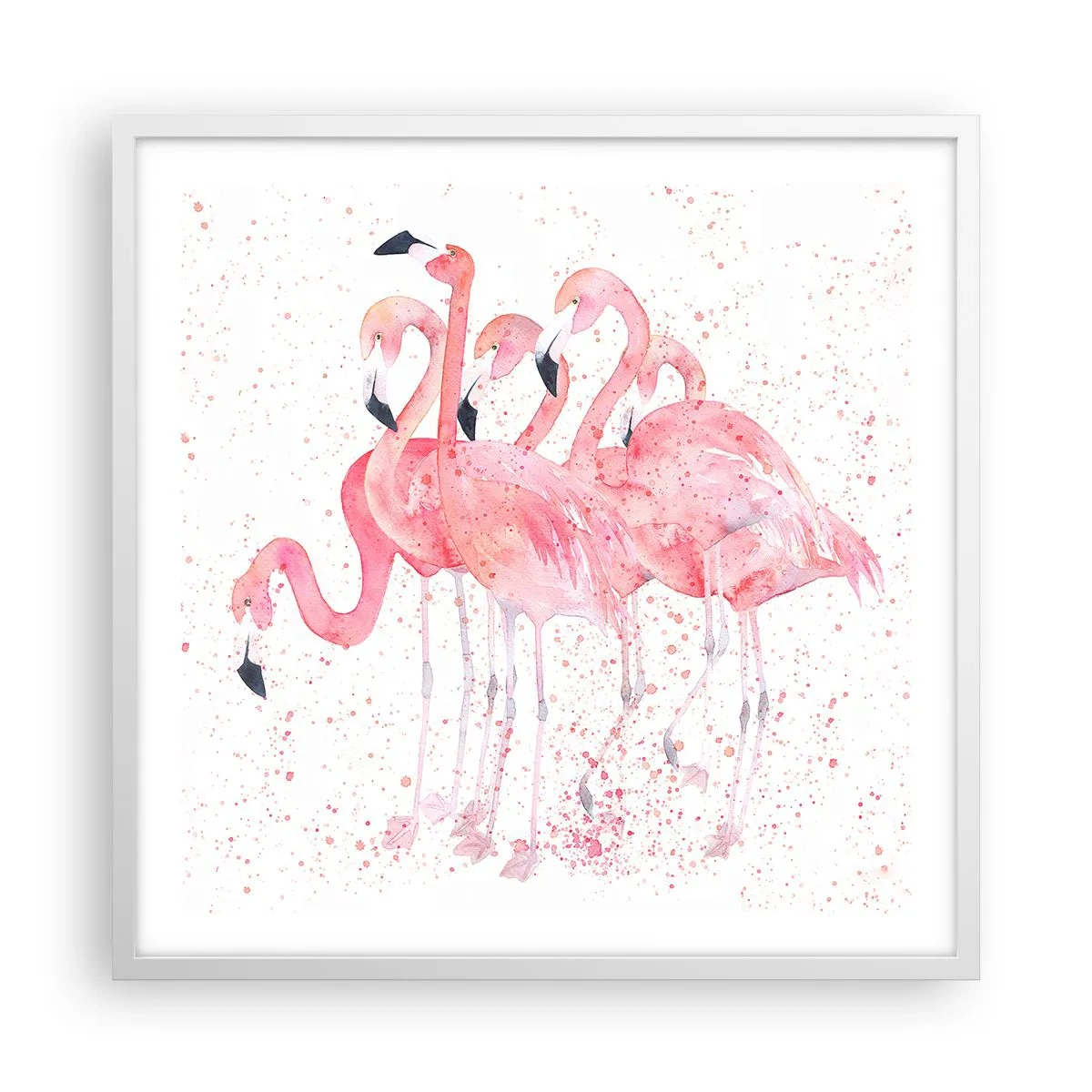 Poster in cornice bianca - Gruppo in rosa - 60x60 cm