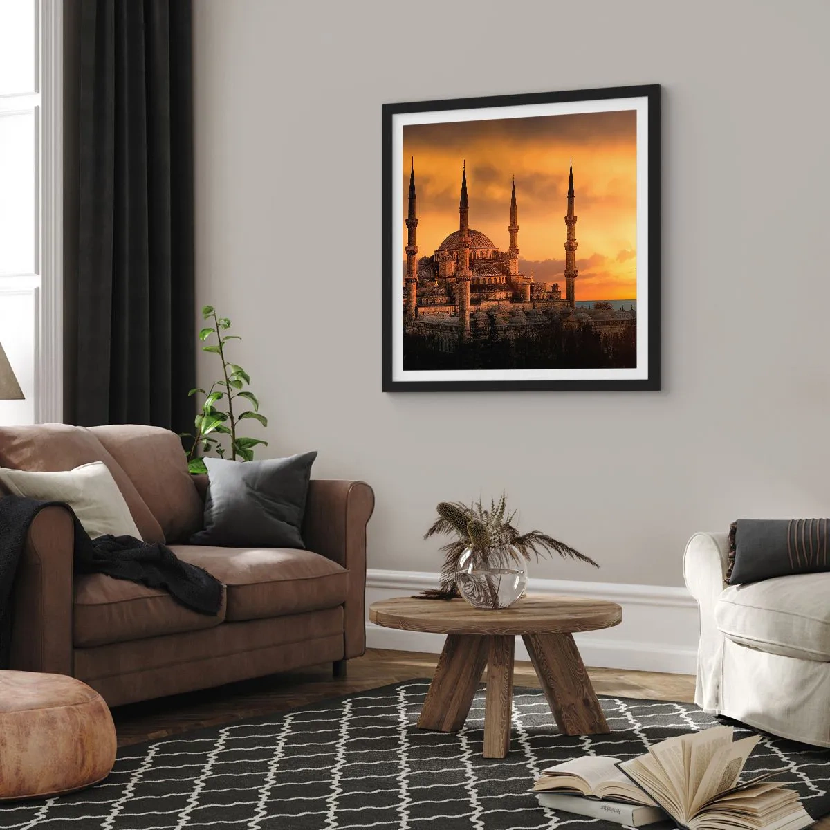 Poster in cornice nera - Dio è grande - 40x40 cm