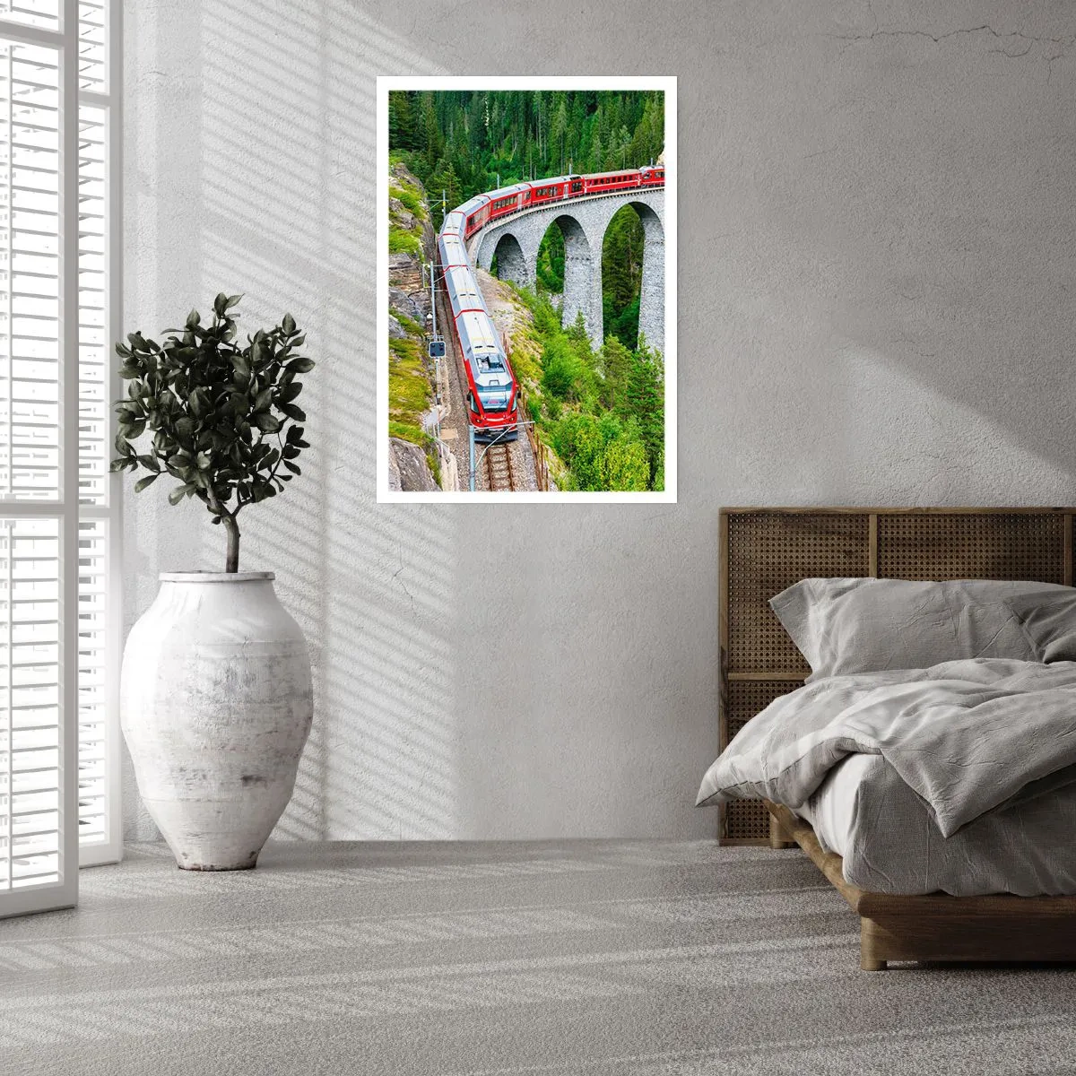 Poster - Il treno tra i monti - 70x100 cm