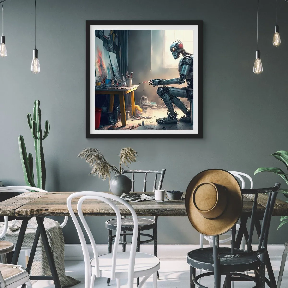 Poster in cornice nera - Atto creativo - 40x40 cm