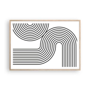 Poster in cornice rovere chiaro - In curva - 100x70 cm