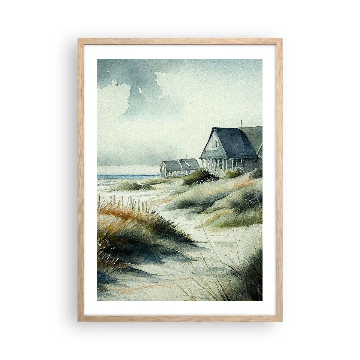 Poster in cornice rovere chiaro - Lontano dal caos - 50x70 cm