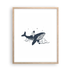 Poster in cornice rovere chiaro - Avventura nello spazio - 40x50 cm