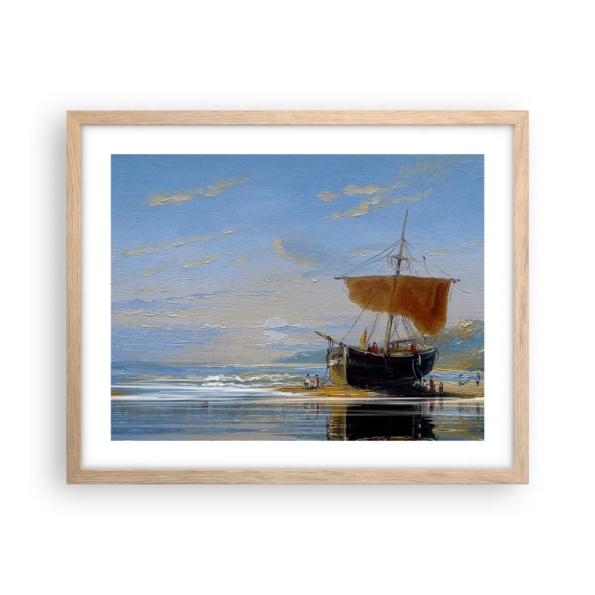 Poster in cornice rovere chiaro - Acqua, terra, aria - 50x40 cm