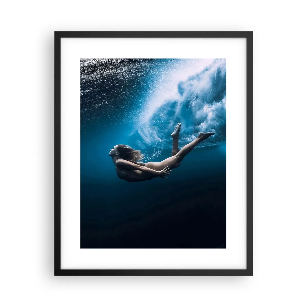 Poster in cornice nera - Moderna sirena - 40x50 cm