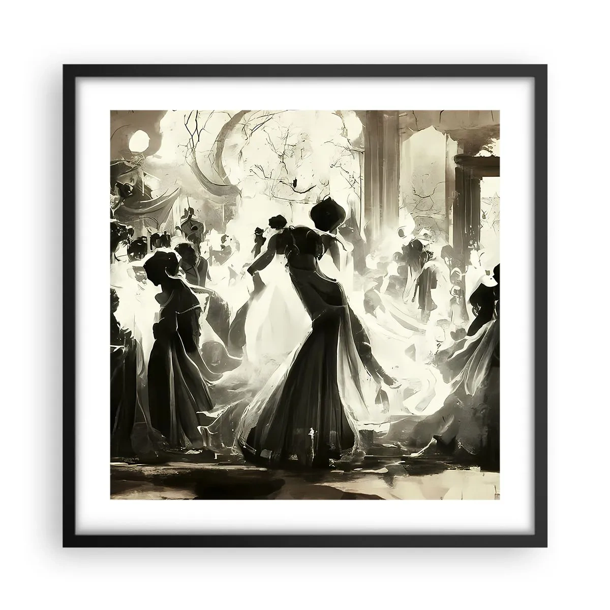Poster in cornice nera - Il gran ballo in maschera - 50x50 cm