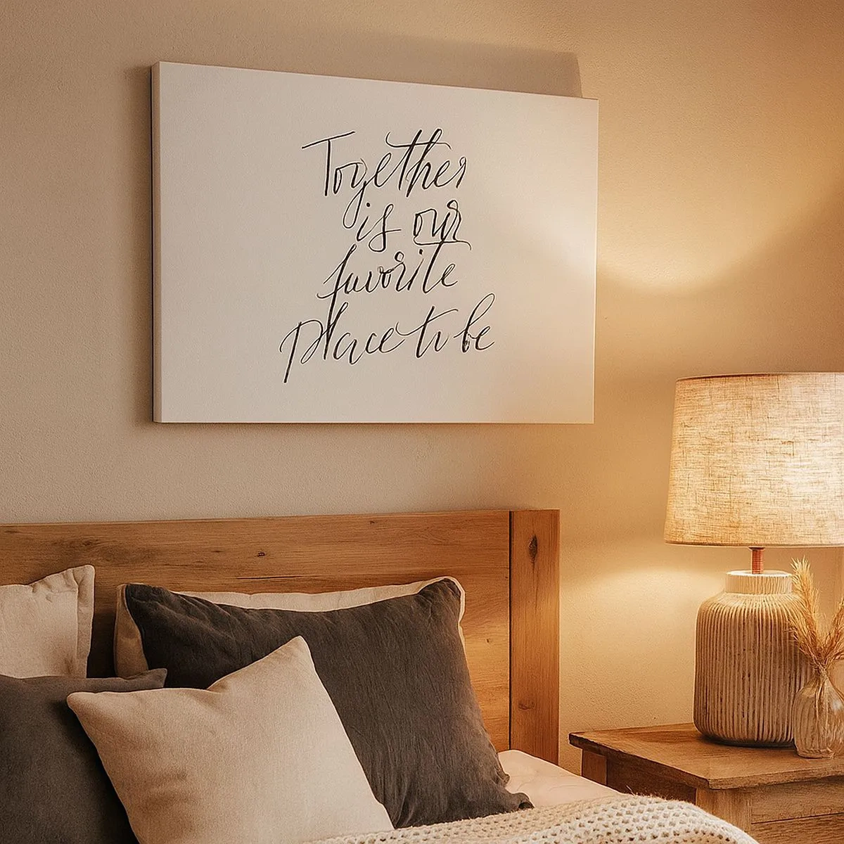 Quadro su tela - Stampe su Tela - Iscrizione tipografica in stile elegante su sfondo bianco - 70x50cm - Anche tu lo senti? - Decorazione murale moderna per soggiorno e camera da letto ARTTOR