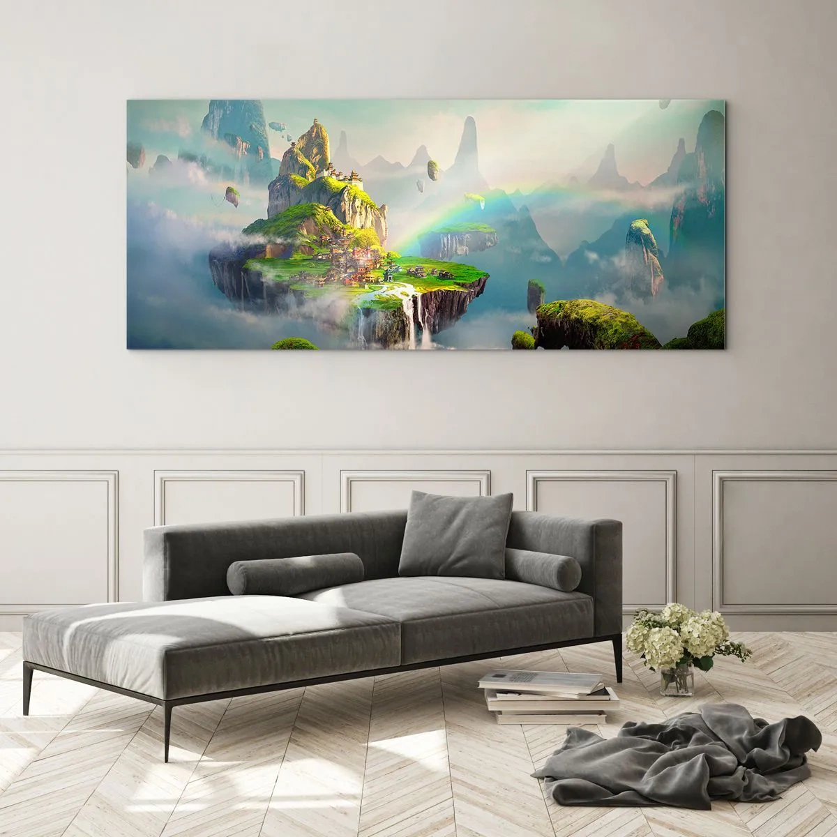 Quadro su vetro - In mezzo al cielo: isole fortunate - 100x40 cm