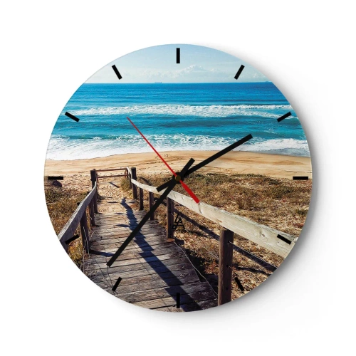 Orologio da parete - Orologio in Vetro - Corri! - 40x40 cm