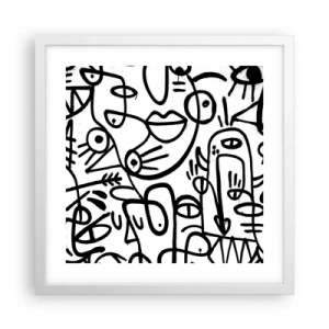 Poster in cornice bianca - Volti e miraggi - 40x40 cm