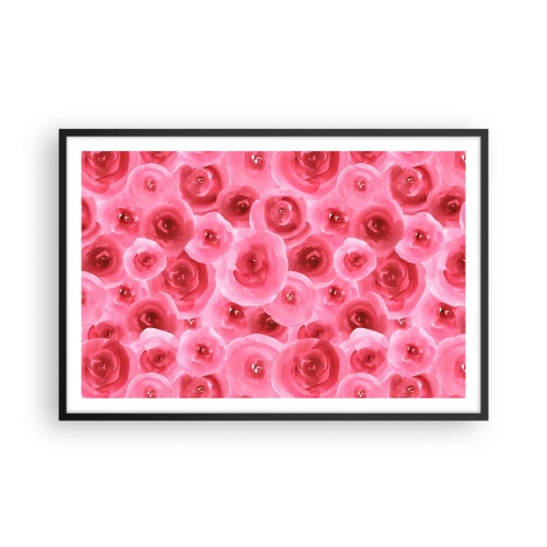 Poster in cornice nera - Rose in alto e in basso - 91x61 cm
