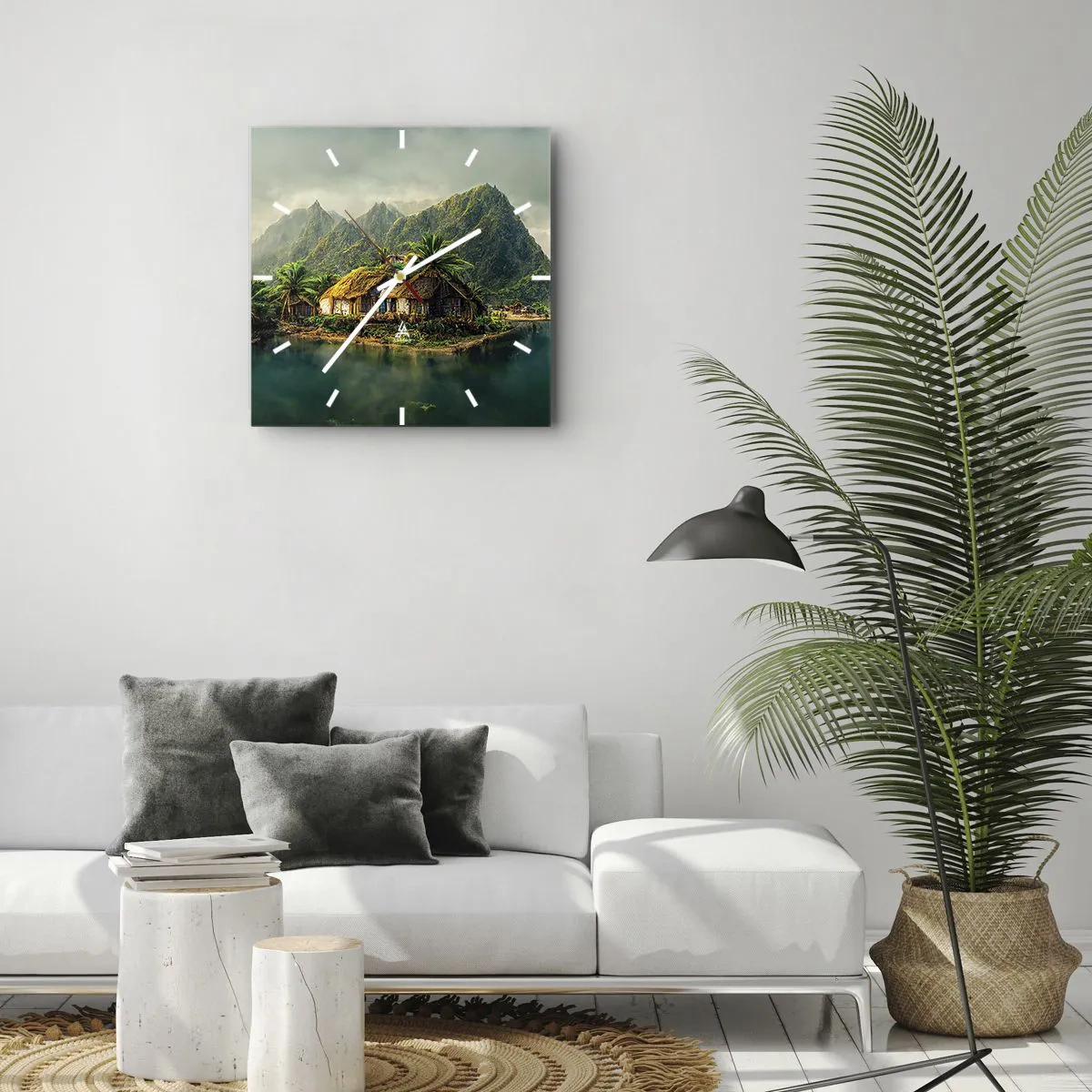 Orologio da parete - Orologio in Vetro - Paradiso tropicale - 40x40 cm