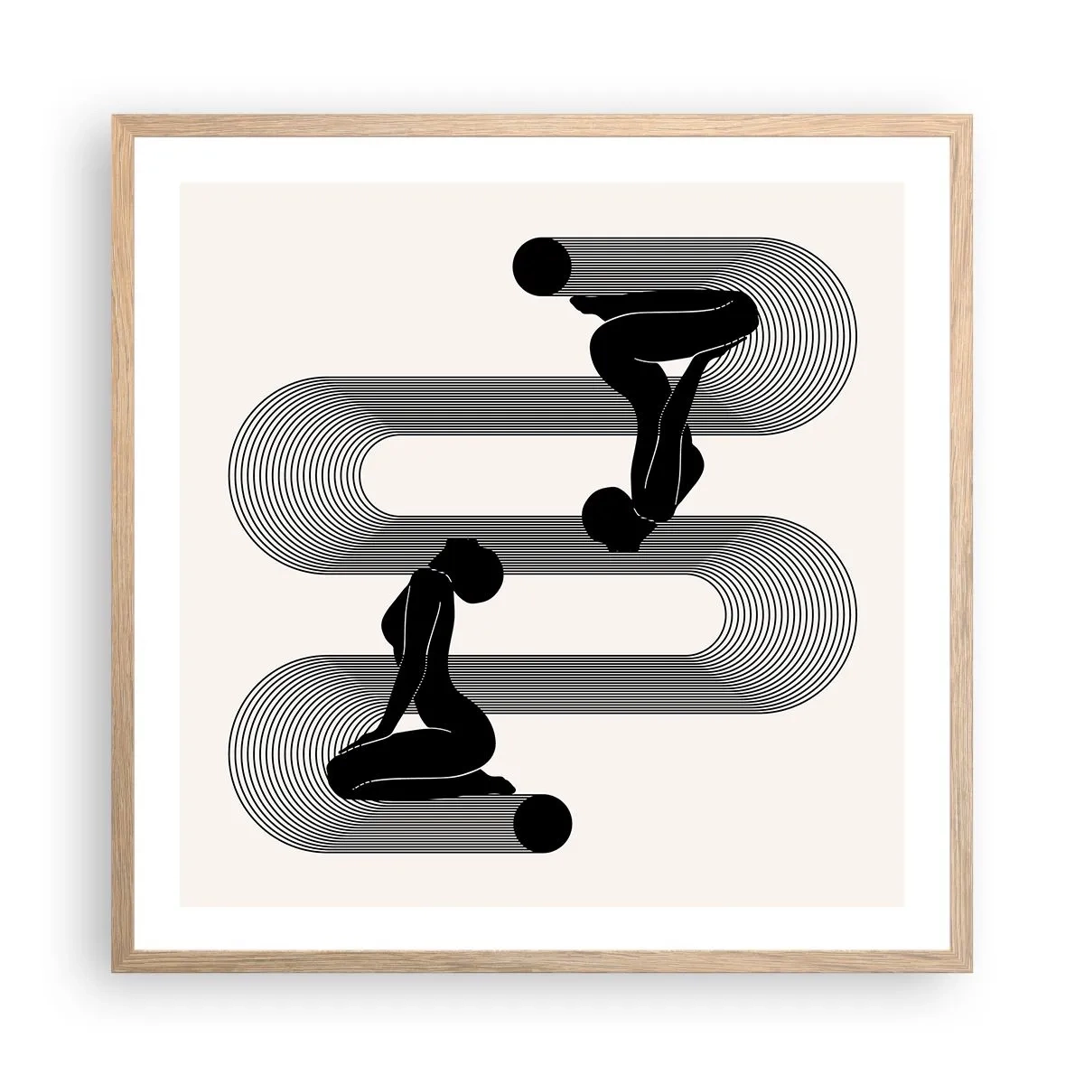 Poster in cornice rovere chiaro - Simmetria sensuale - 60x60 cm