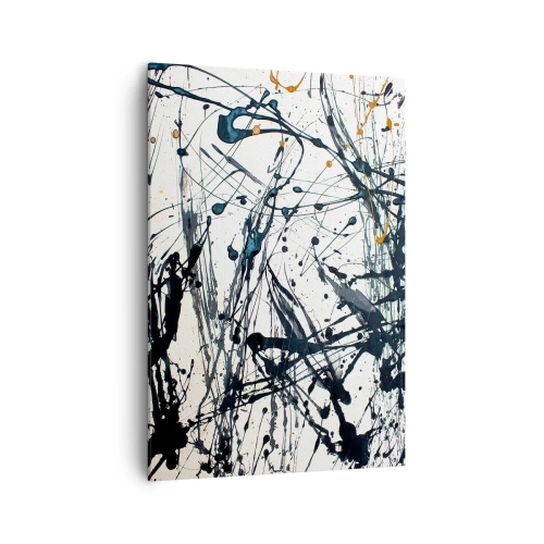 Quadro su tela - Stampe su Tela - Un dipinto astratto con schizzi di vernice che formano motivi dinamici. - 70x100cm - Astrazione espressionistica - Decorazione murale moderna per soggiorno e camera da letto ARTTOR