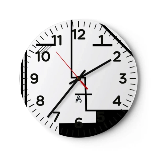 Orologio da parete - Orologio in Vetro - Semplicemente un bacio - 40x40 cm