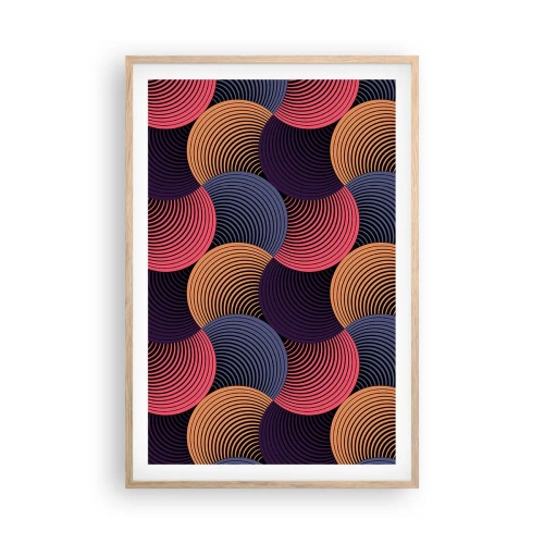 Poster in cornice rovere chiaro - Al ritmo delle sfere - 61x91 cm