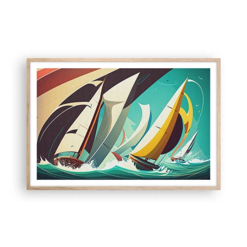 Poster in cornice rovere chiaro - Compagne degli elementi - 91x61 cm